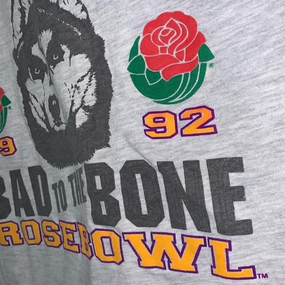 Vintage Hanes Beefy Husky’s 1992 ROSE BOWL T-Shirt SZ L NATIONAL CHAMPIONSHIP - Picture 6 of 12